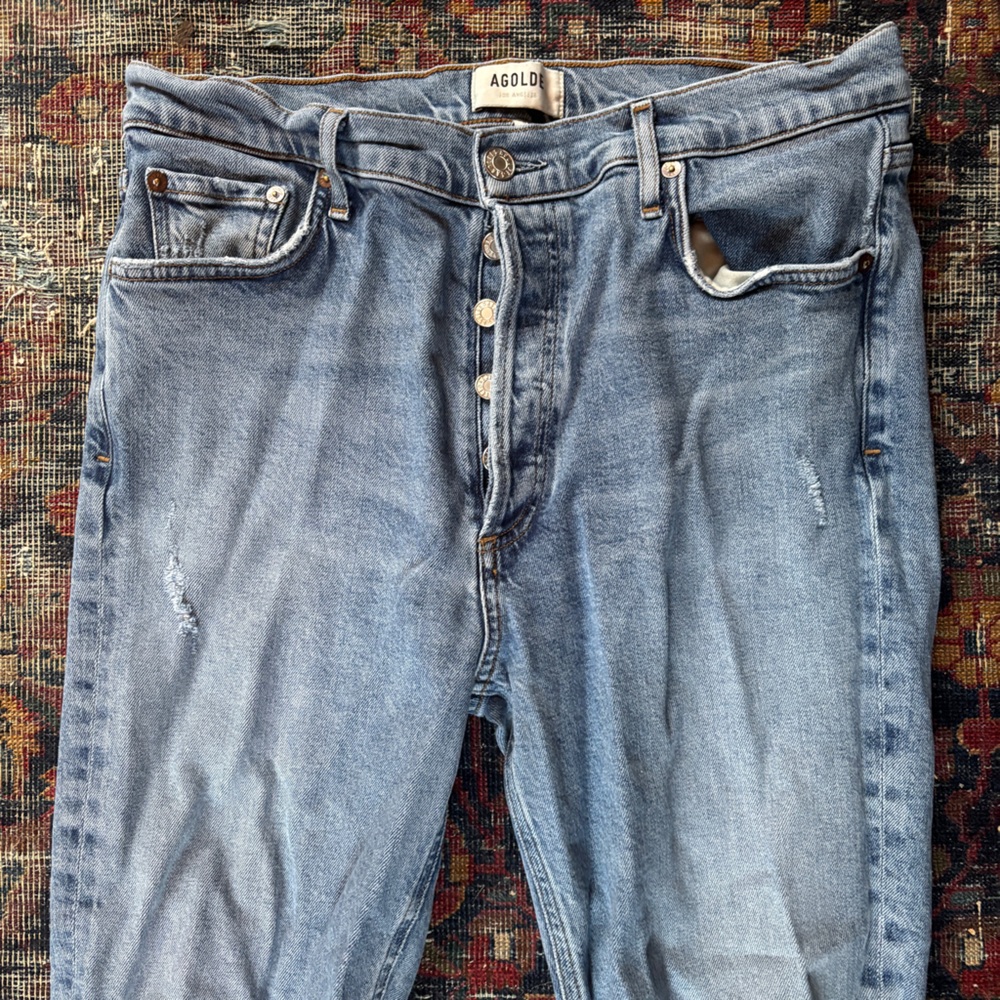 Agolde Nico Light Blue Skinny Jeans - Picture 2 of 6